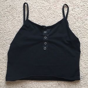 Half button up crop top
